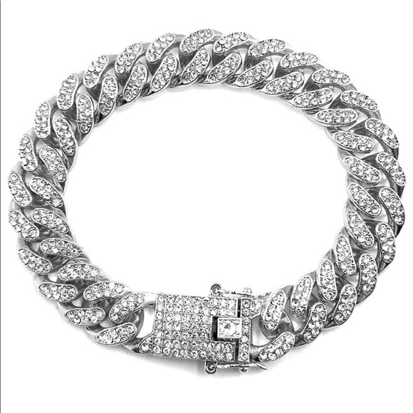 Men Gold Plated Cuban Link Chain Bracelet new - Picture 2 of 3